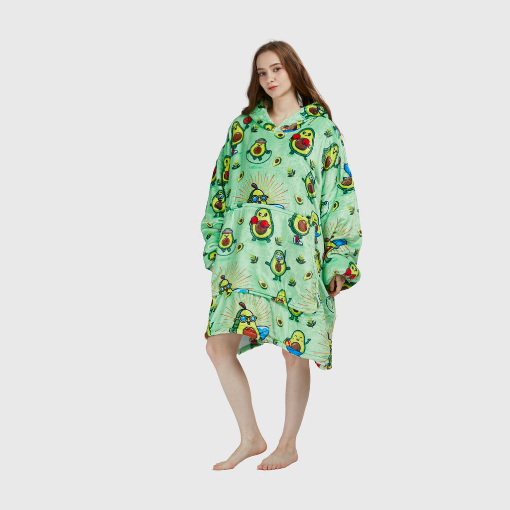 Avocado Wrap Adult Oversized Hoodie Blanket Standing Front - Hoodie Haven